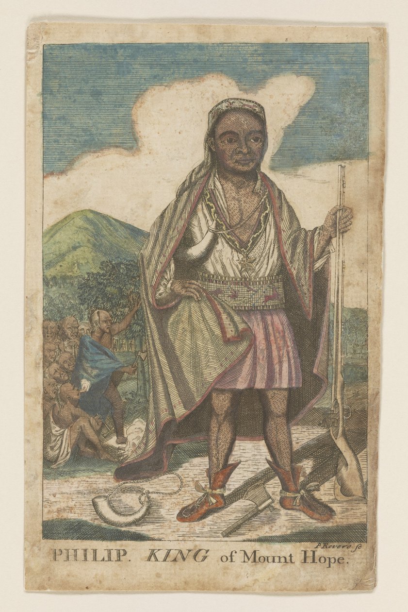菲利普，希望山之王，酒吧。 1772（手工彩色雕刻） 作者 美国学校