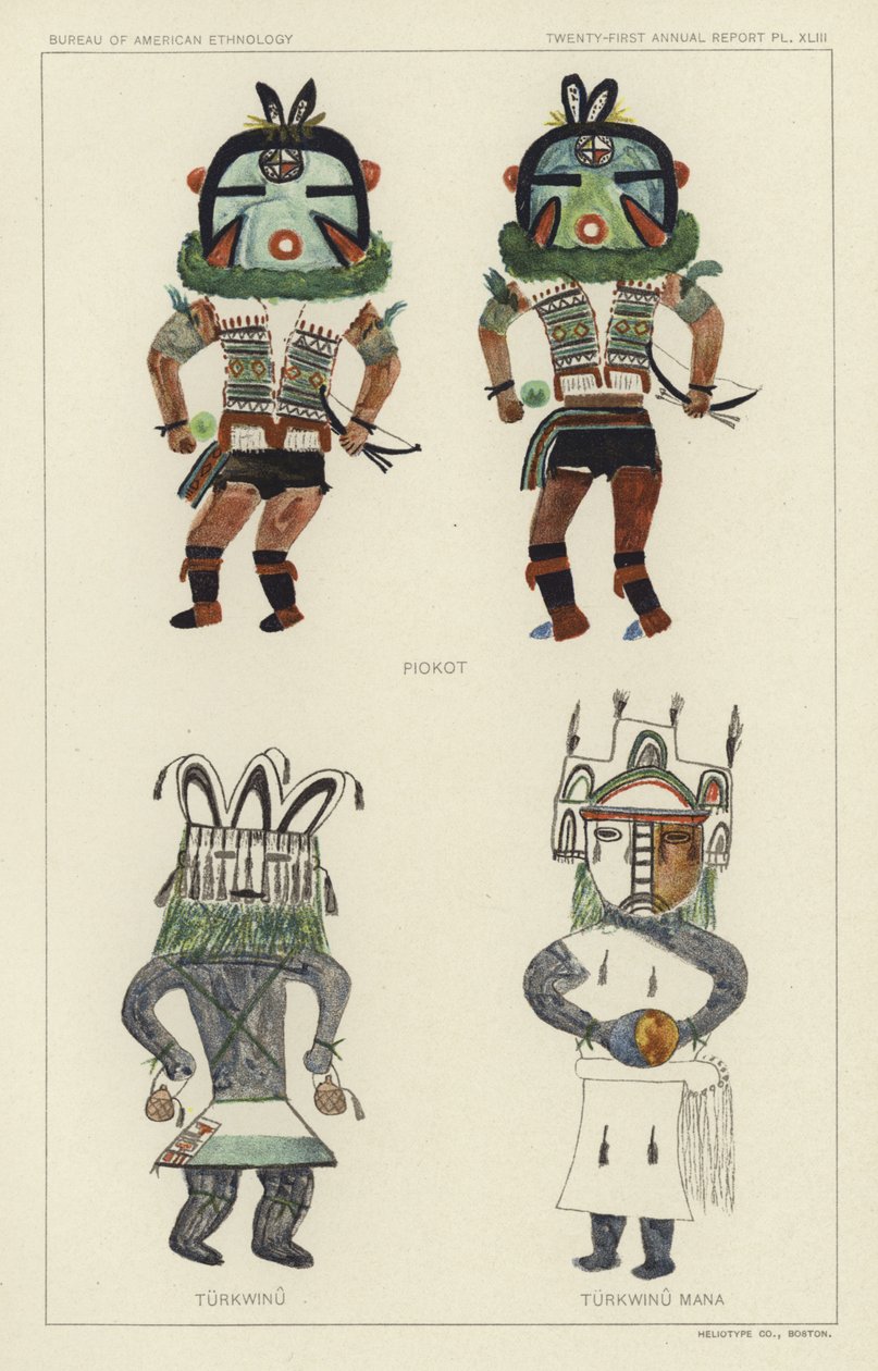 皮奥科特、特克维努、特克维努-马纳（彩色石版画） 作者 美国学校