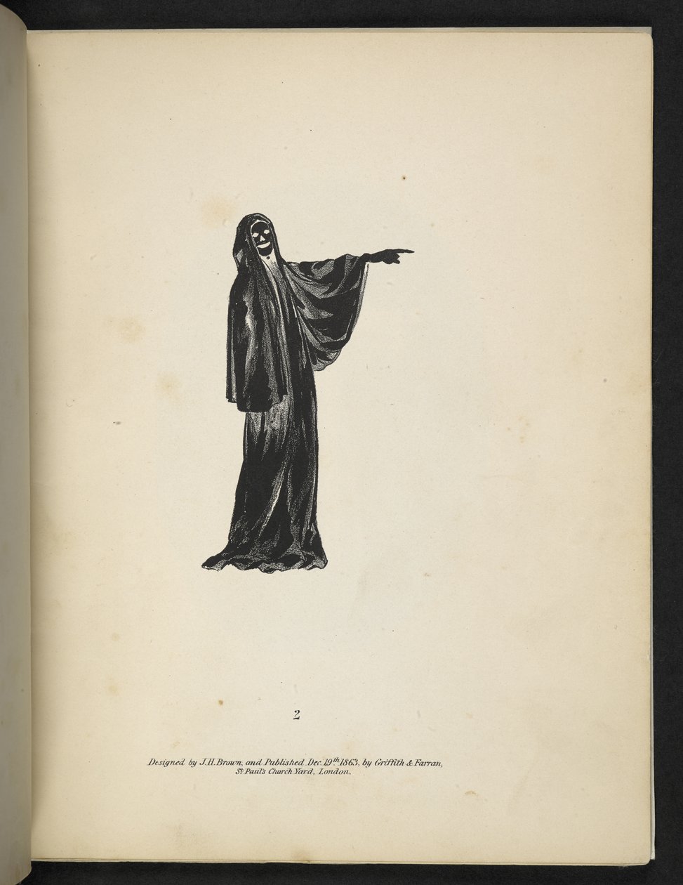 图版 2.黑衣女鬼，选自 1864 年《Spectropia》（石版画） 作者 美国学校