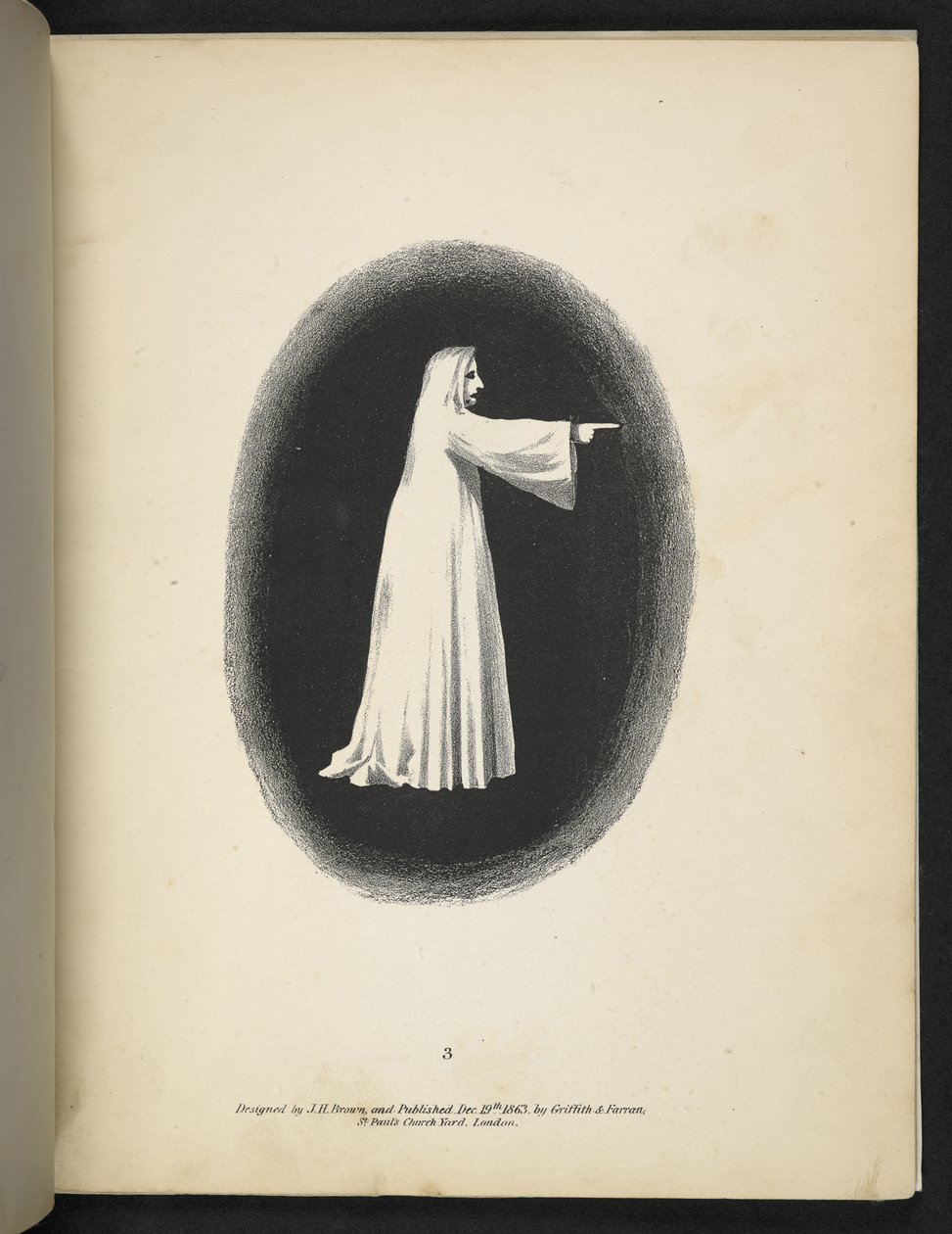 图版 3.一个白衣幽灵。 Spectropia; or, Surprising spectral illusions showing ghosts everywhere, and of any colour, etc. ser.J.H. 布朗 1864 年 作者 美国学校