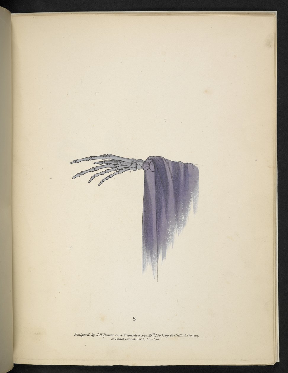 图版 8.骷髅手 Spectropia; or, Surprising spectral illusions showing ghosts everywhere, and of any colour, etc. ser.1. J.H. 布朗 1864 作者 美国学校