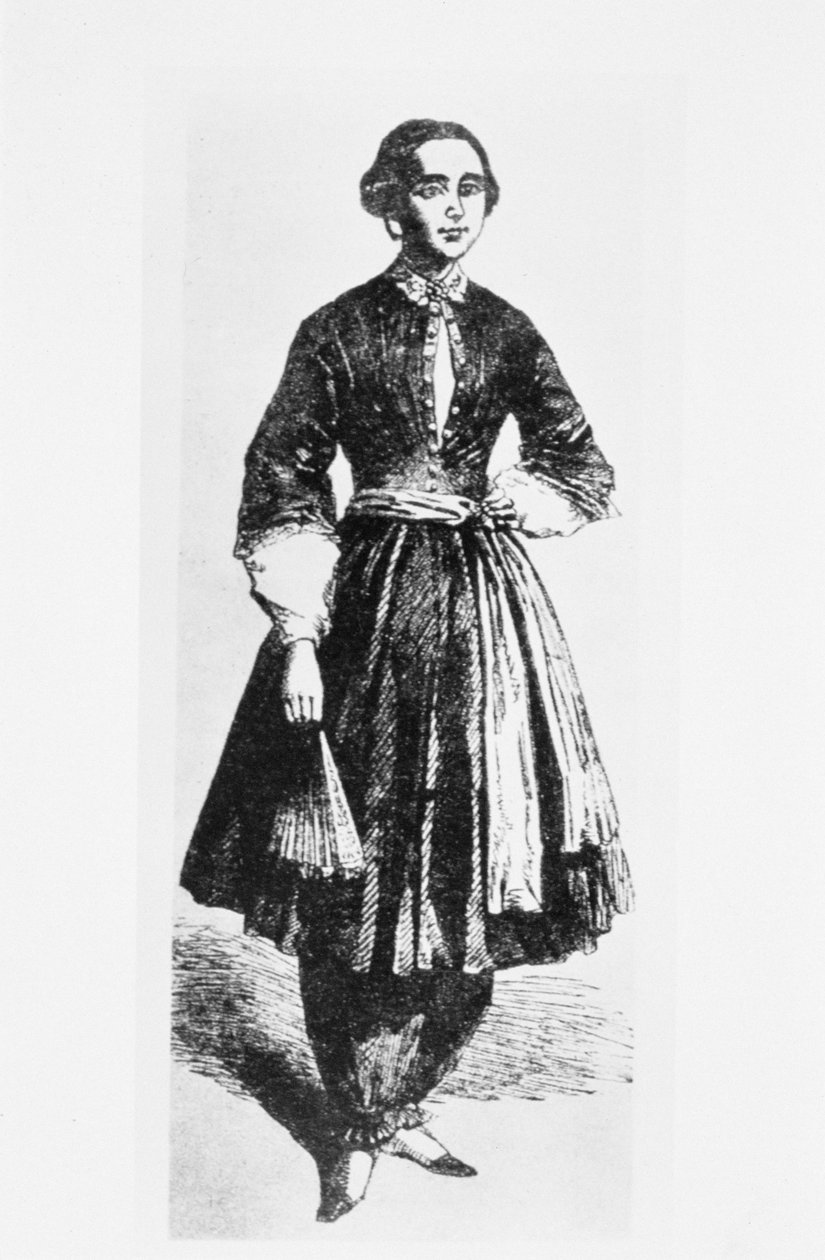 Amelia Bloomer的肖像（1818-94）c.1850 作者 美国学校