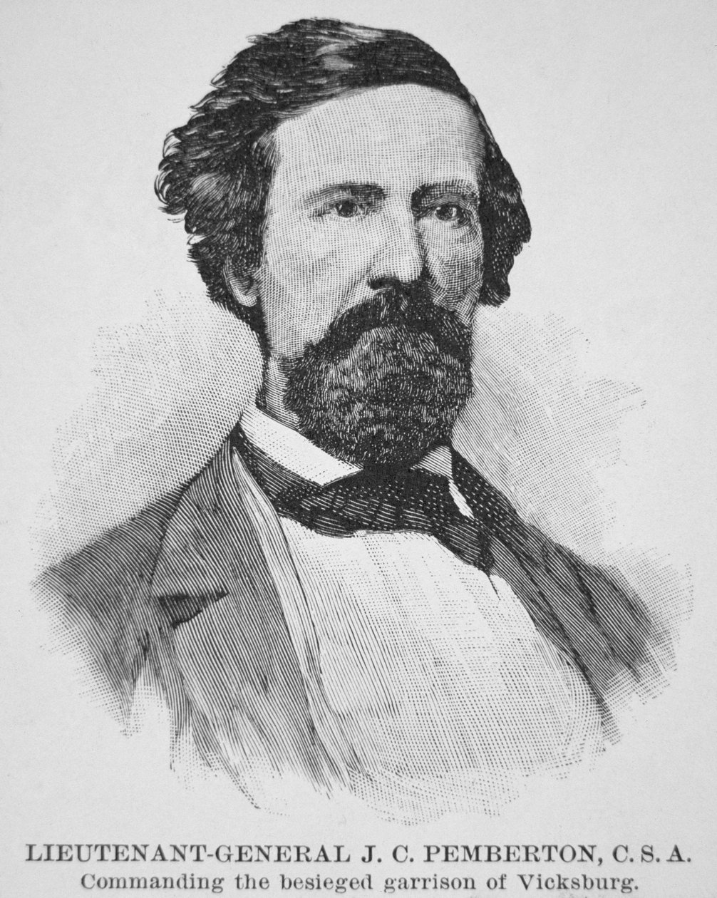 J.C. Pemberton将军（1814-81）的肖像（石印）。 作者 美国学校