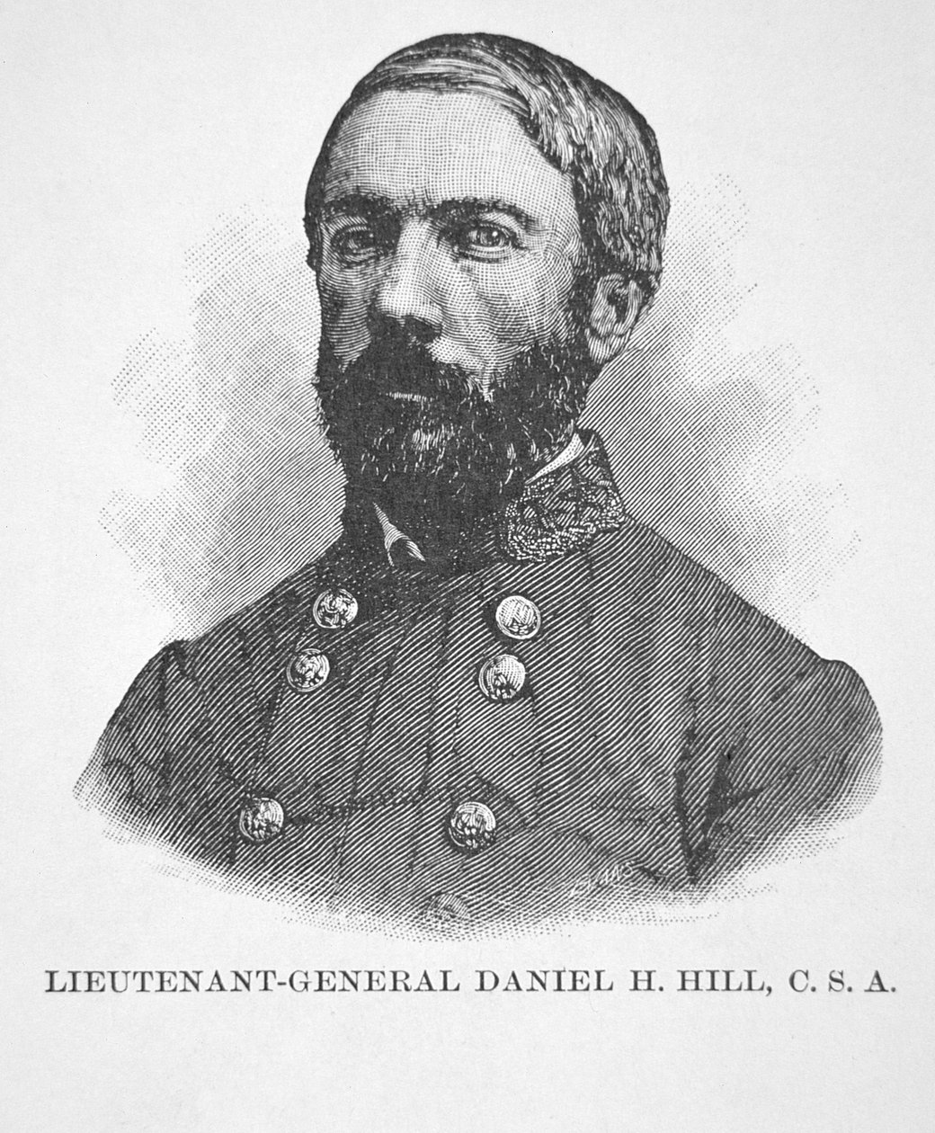 Daniel H. Hill 中将肖像（石版画） 作者 美国学校