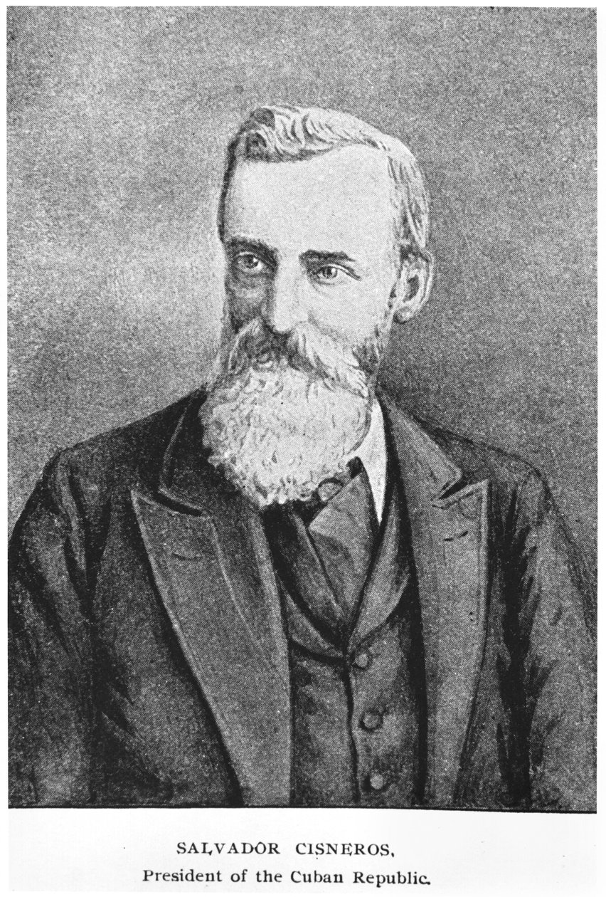 萨尔瓦多·西斯内罗斯·贝当古（1828-1914）的肖像来自穆拉·霍尔斯特德的古巴故事，1898年出版 作者 美国学校