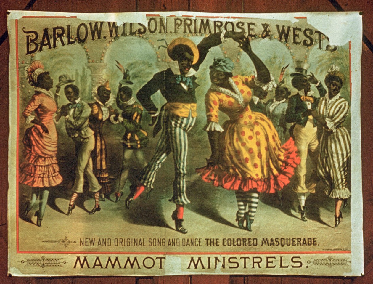 海报广告Barlow，Wilson，Primrose和Wests Mammot Minstrels彩色化妆舞会 作者 美国学校