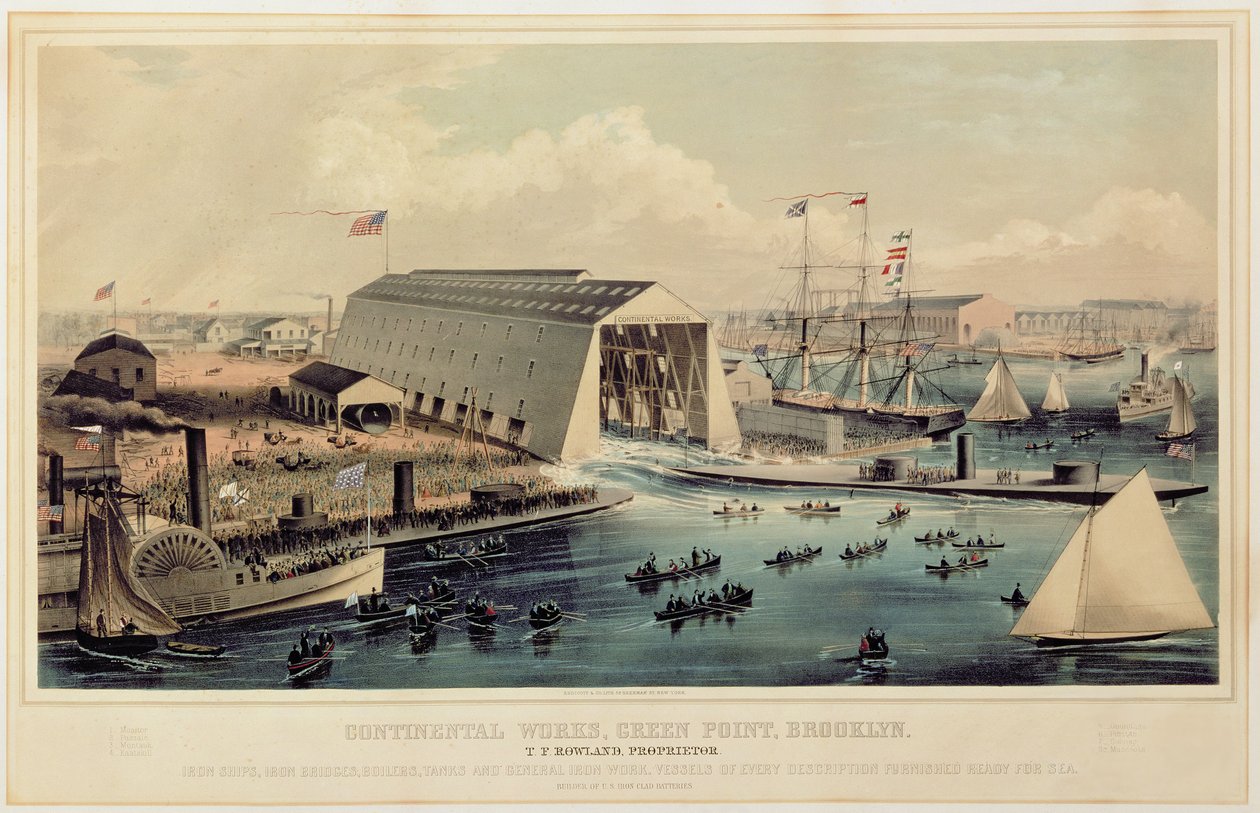 海报广告Continental Works，Greenpoint Brooklyn，由Endicott＆Co。出版。 作者 美国学校