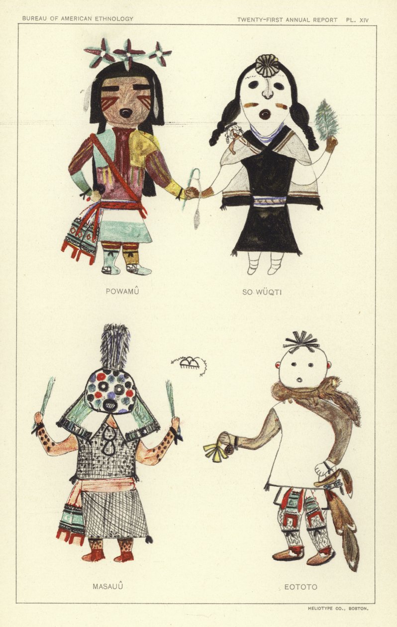 Powamu、So Wuqti、Masauu、Eototo（彩色印刷版） 作者 美国学校