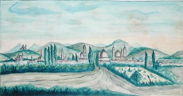 墨西哥普韦布洛（纸上水彩画） 作者 美国学校