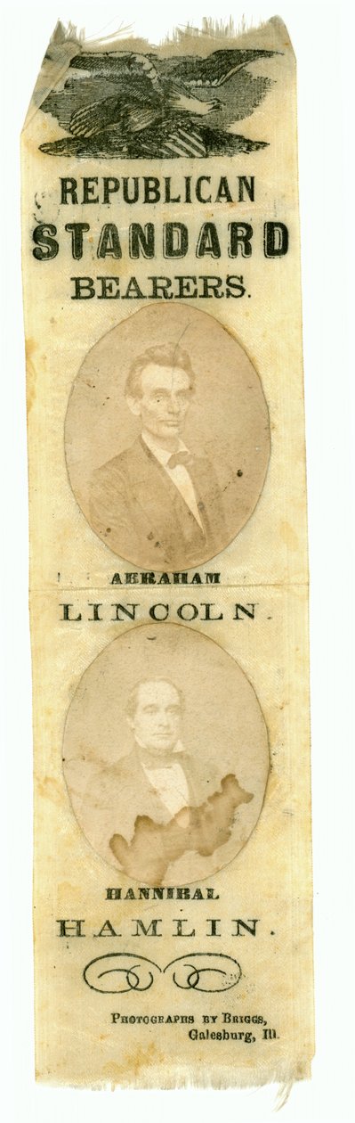 共和党标准承担者，亚伯拉罕林肯和汉尼拔哈姆林，1860年（印刷纺织品） 作者 美国学校