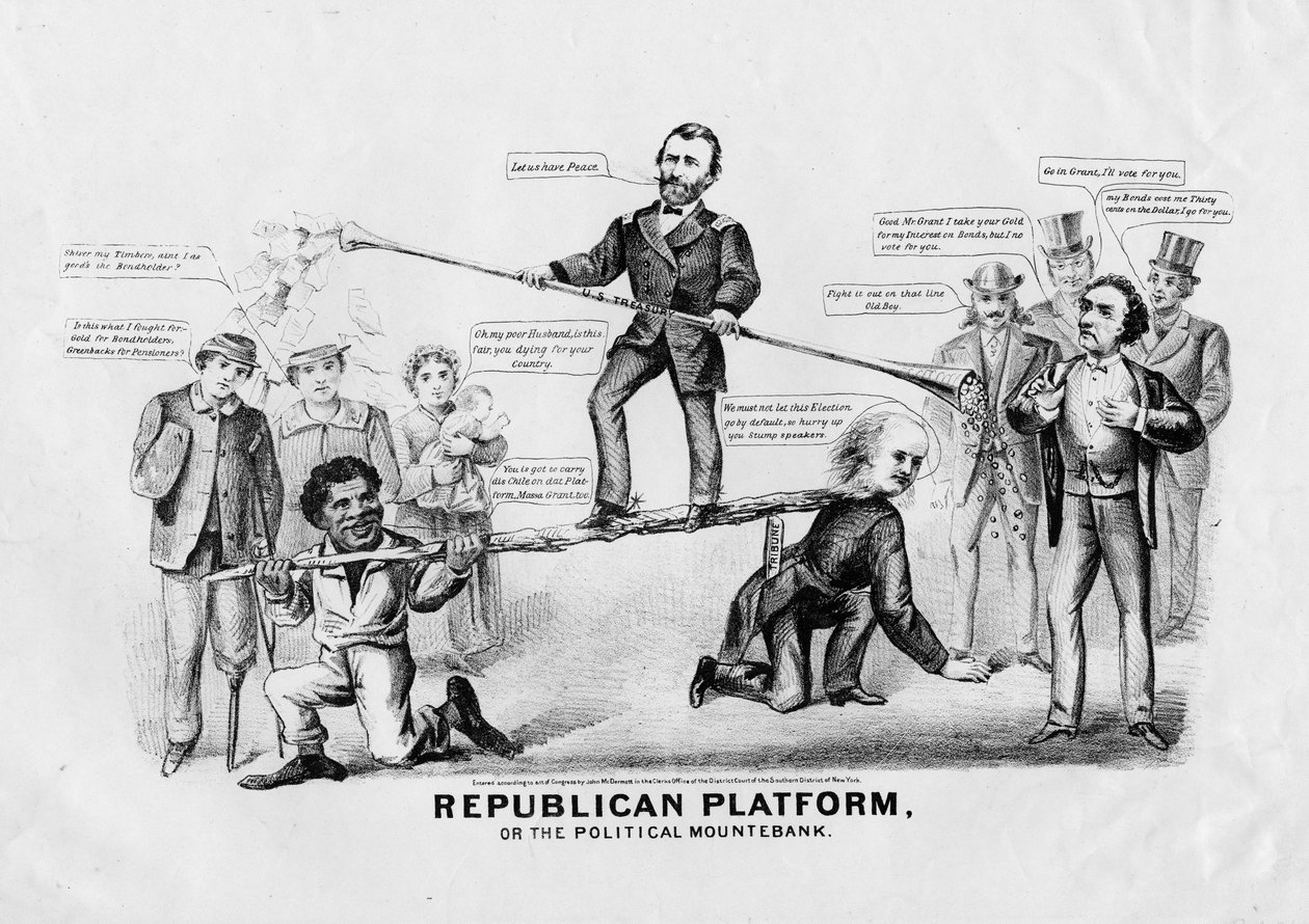 1868年纽约约翰麦克德莫特出版的共和党平台，或政治网络 作者 美国学校
