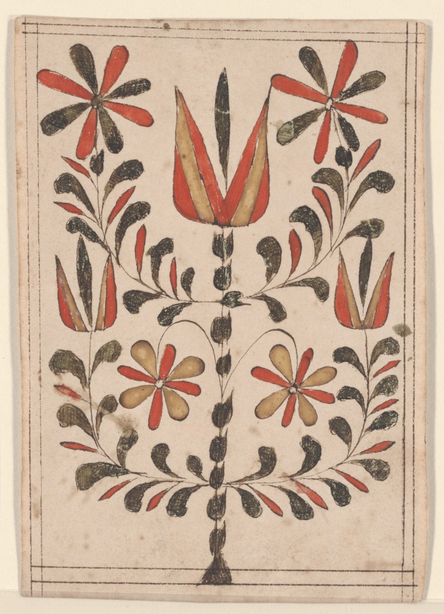 优异奖励（Belohnung），Fraktur绘画（纸和笔在纸上用墨水） 作者 美国学校