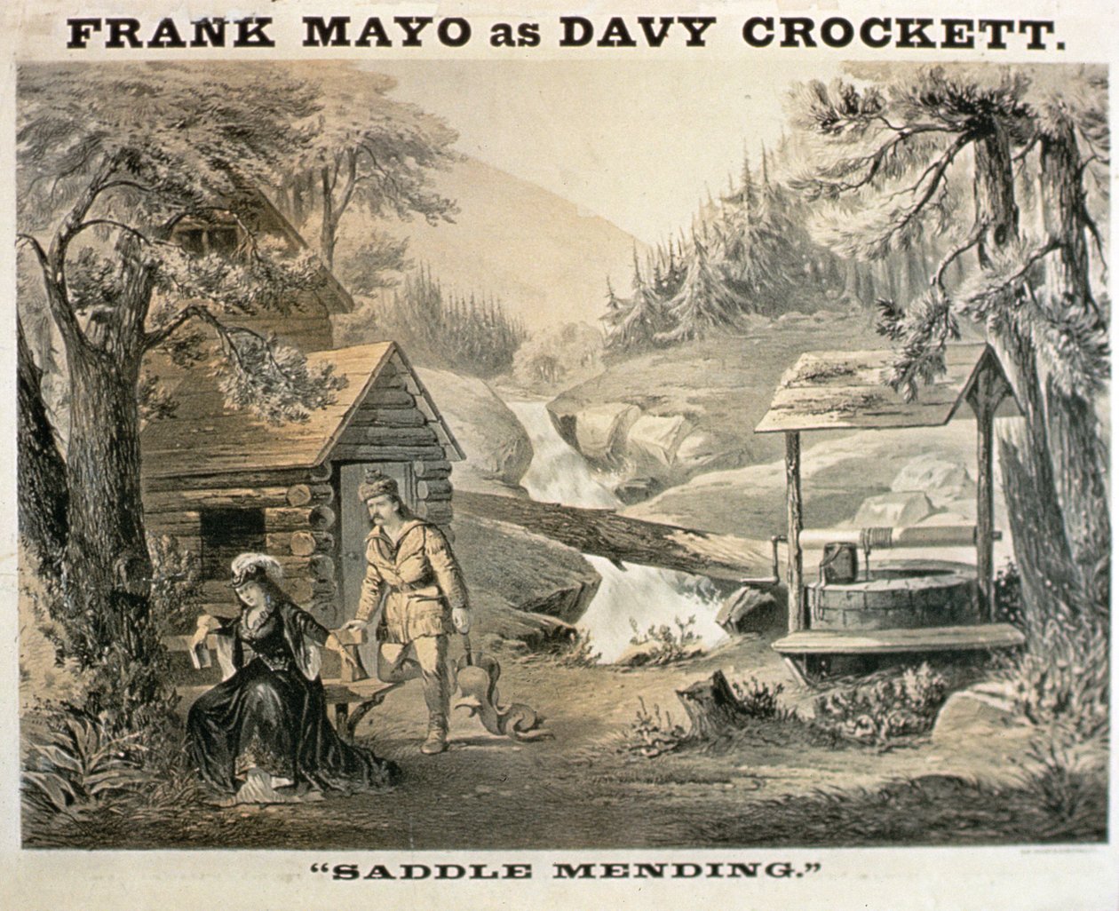 Saddle Mending，Davy Crockett的海报由Frank Mayo主演 作者 美国学校