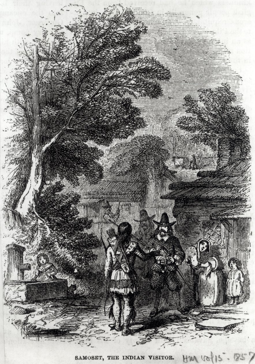 Samoset，印度游客，来自&39;Harper&39;s Monthly&39;，1857年 作者 美国学校