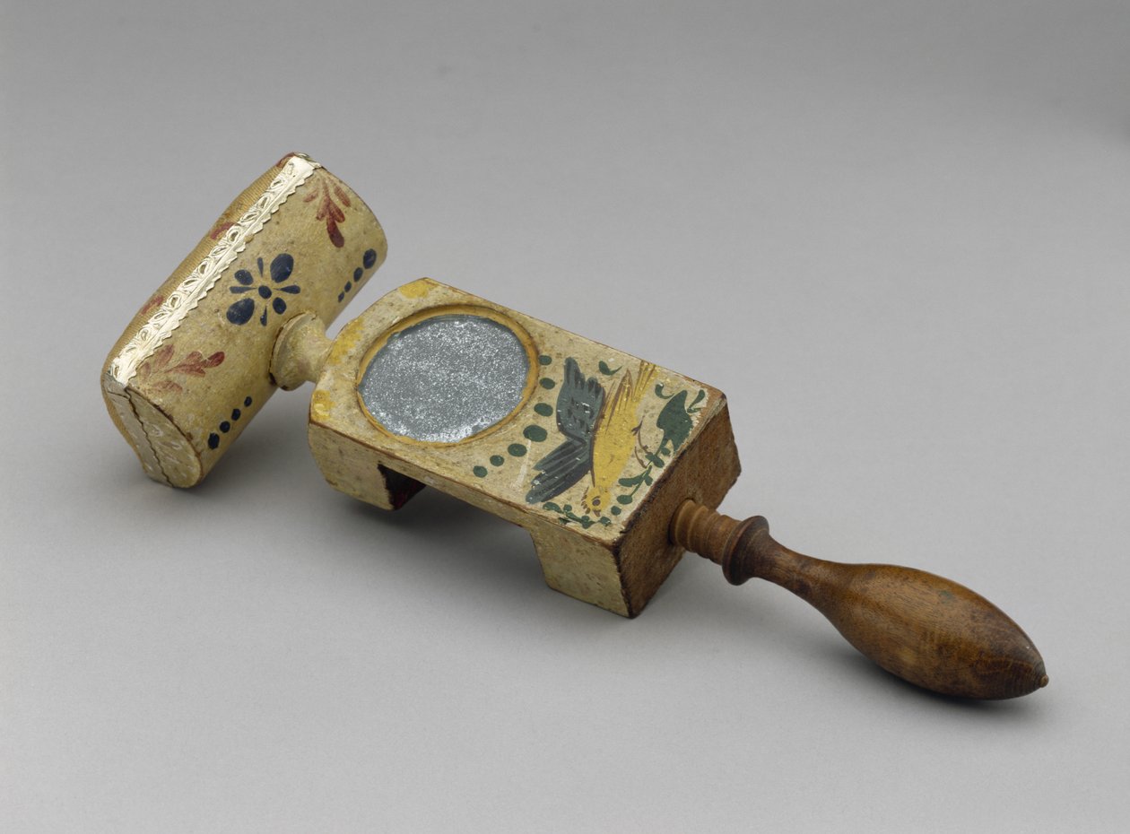 缝纫夹c。 1840-1890年（枫木，锡镜玻璃，丝绸，纸张和彩绘装饰） 作者 美国学校