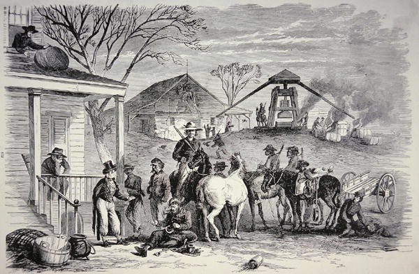 谢尔曼的流浪汉"，1864年向海进军期间在南卡罗来纳州的抢劫（平版）。 作者 美国学校