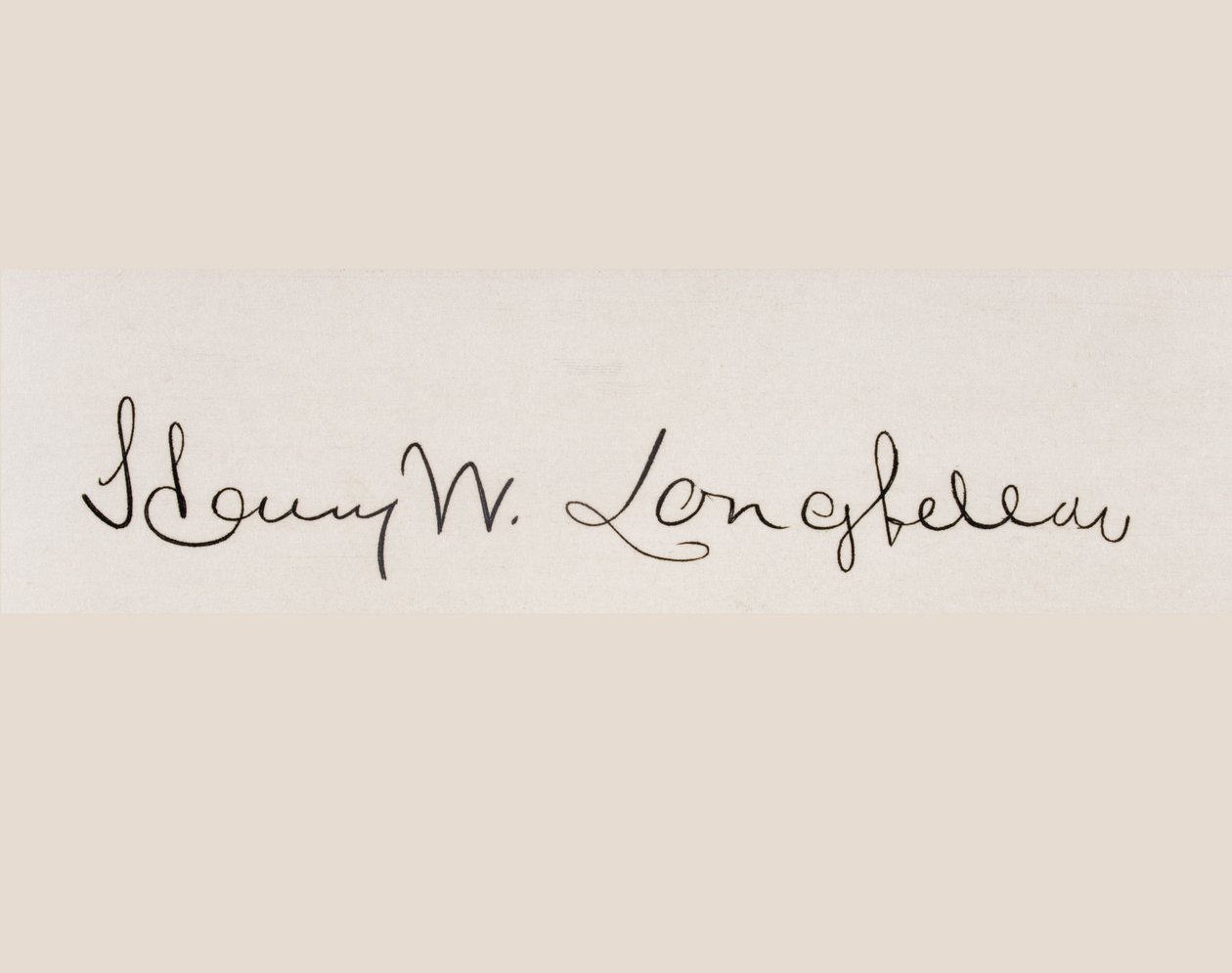 Henry Wadsworth Longfellow的签名 作者 美国学校