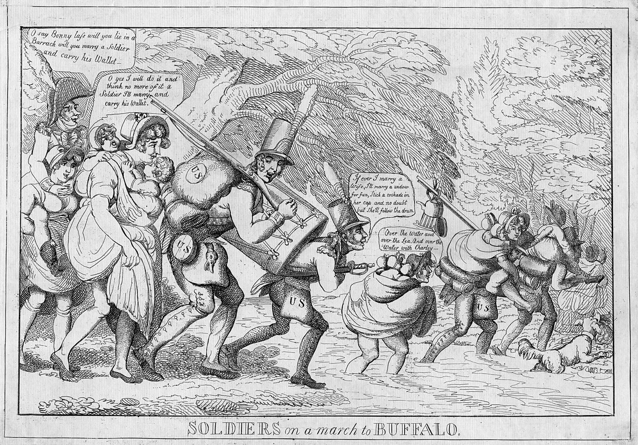 士兵们前往布法罗，1813年 作者 美国学校