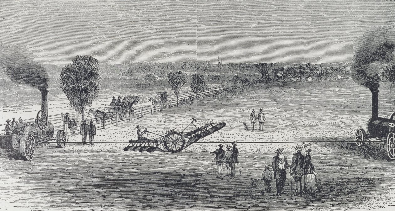 帕特森农场的蒸汽犁，1869年的&39;哈珀周刊&39;插图，来自&39;美国的选美，第3卷&39;，作者：拉尔夫亨利加布里埃尔，1926年 作者 美国学校
