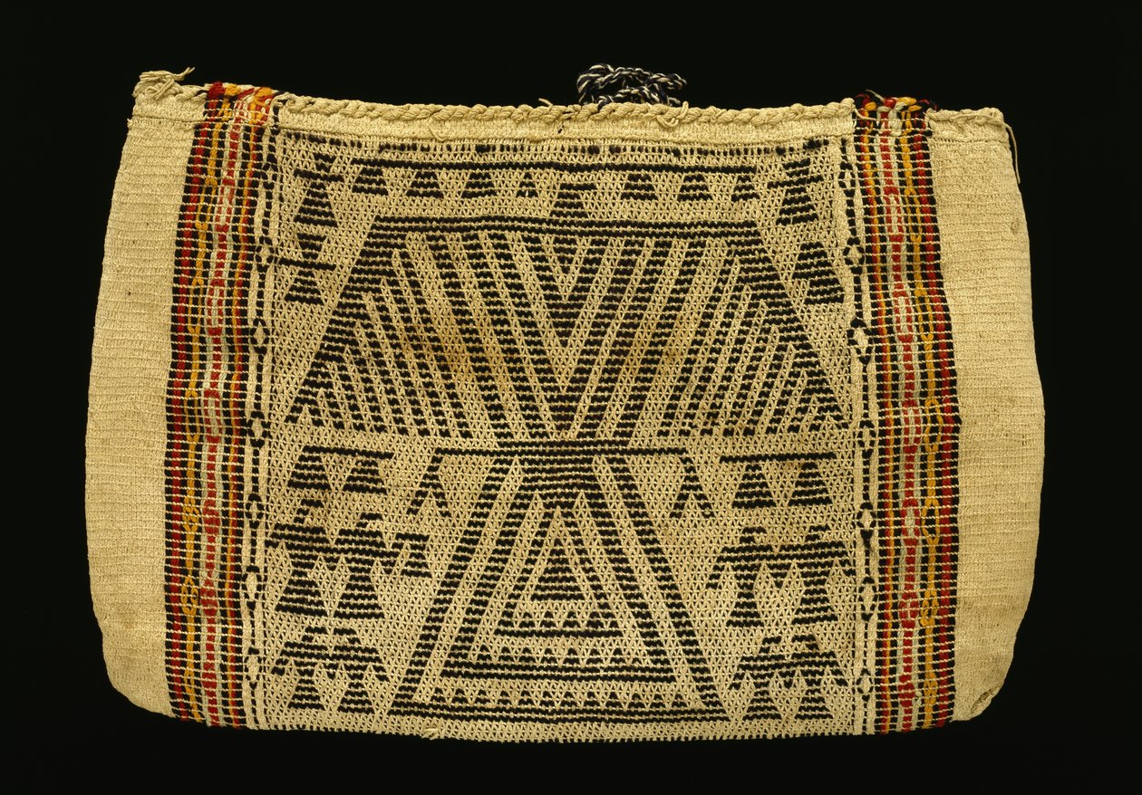 储物袋，Potawatomi，c.1890（棉线和羊毛纱线）（另见340992） 作者 美国学校