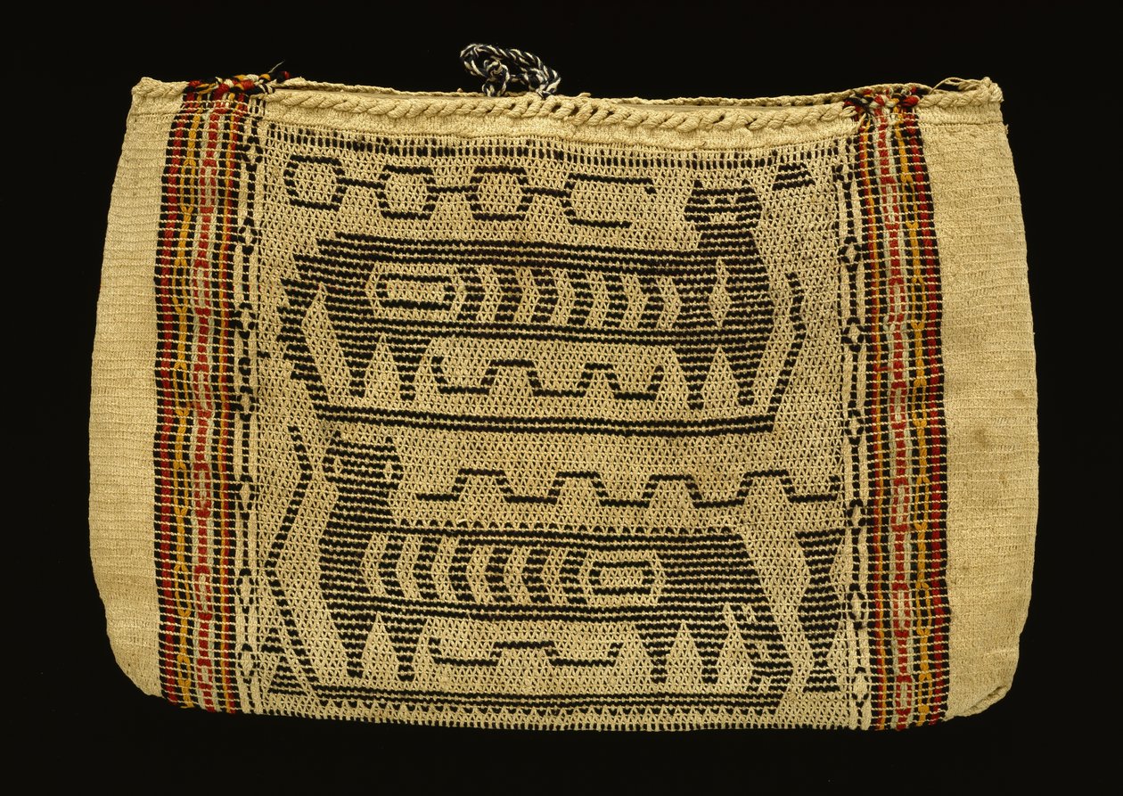 储物袋，Potawatomi，c.1890（棉线和羊毛纱线）（另见340993） 作者 美国学校