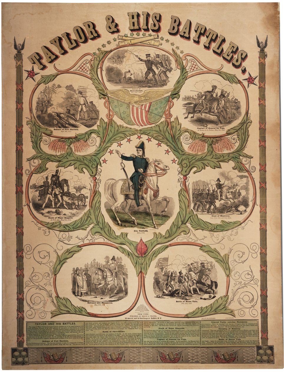 泰勒和他的战斗，由辛辛那提的鲁弗斯布兰查德出版，1847年由纽约的Ensign＆Thayer出版 作者 美国学校