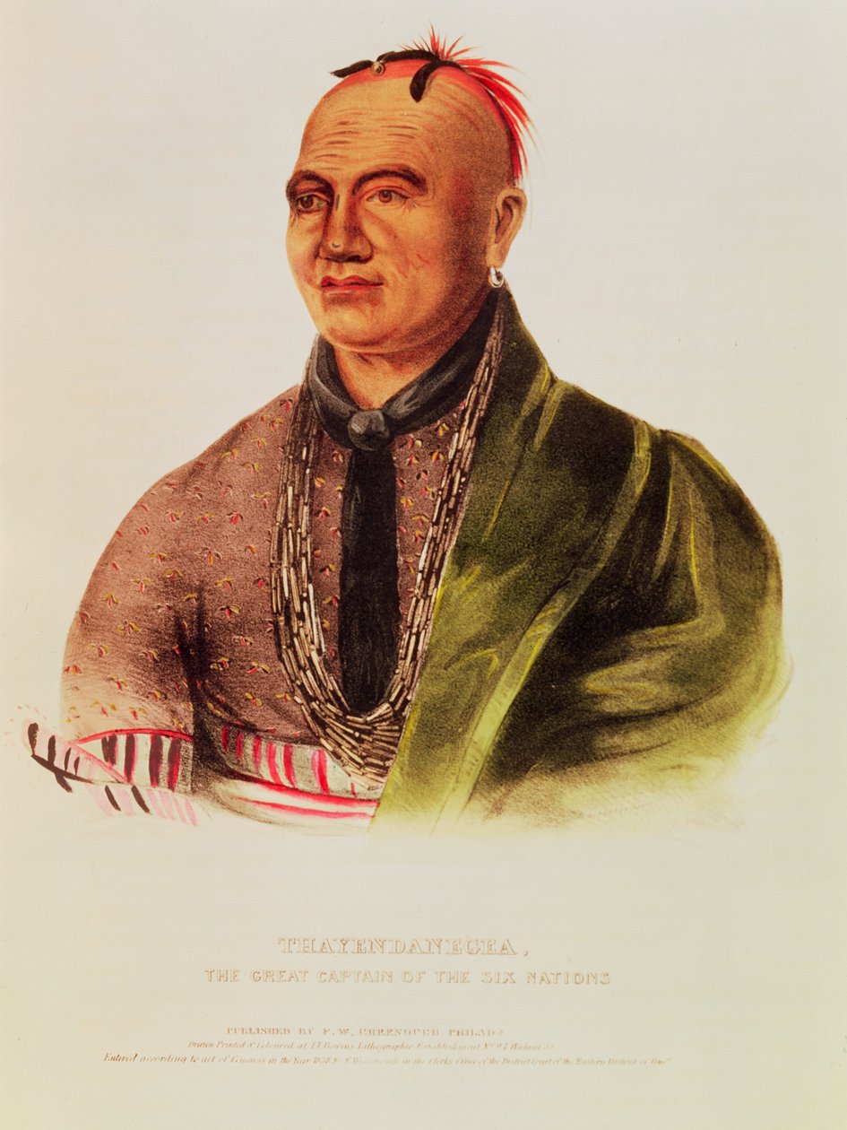 Thayendanegea，六国伟大的上尉（彩色光刻） 作者 美国学校