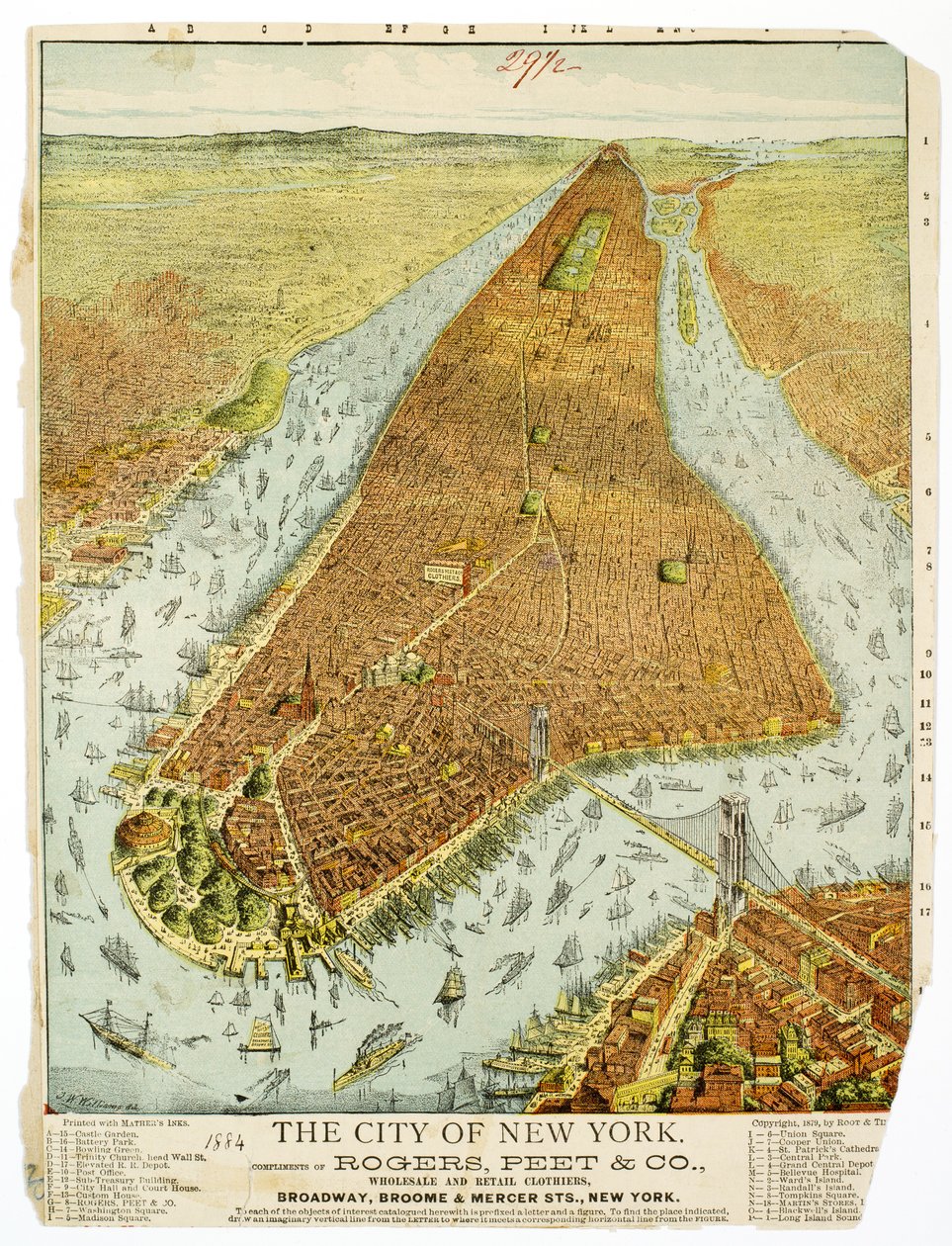 The City of New York, compliments of Rogers, Peet & Co., Wholesale and Retail Clothiers, Broadway, Broome & Mercer Sts., NY. 作者 美国学校