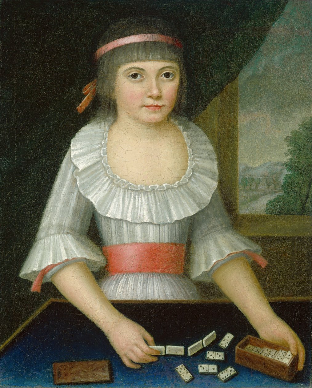 多米诺女孩，1790年 作者 美国学校