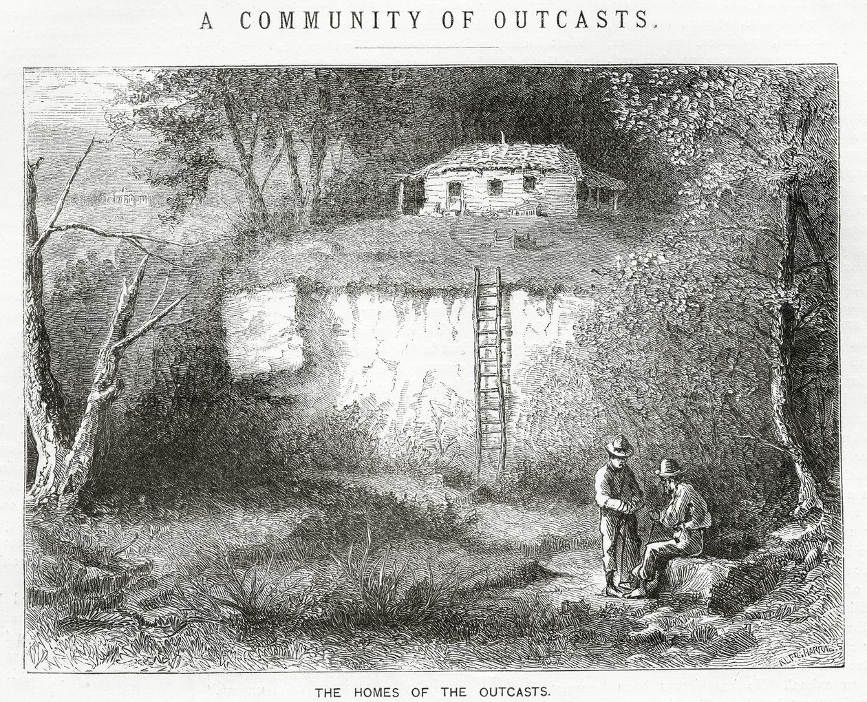 流浪者的家园，一个故事的插图，一个流浪者社区，来自Appletons Journal，1872年3月23日 作者 美国学校