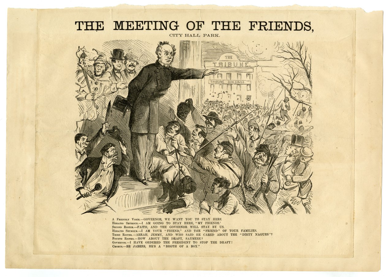 1863年，市政厅公园的朋友会议 作者 美国学校