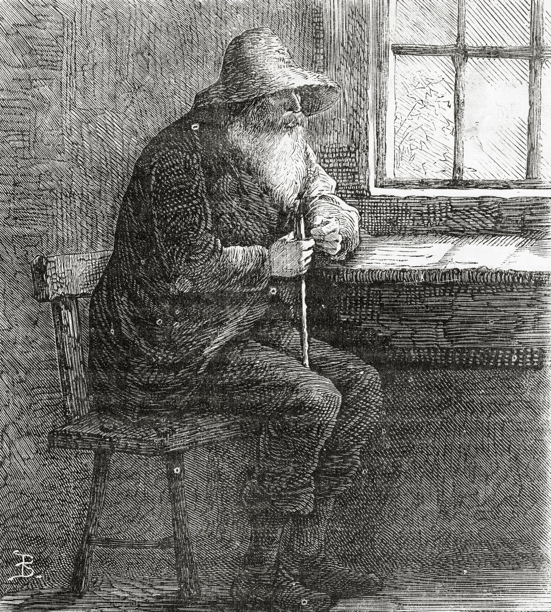 1872年3月23日，来自Appletons Journal的The Patriarch，一个专题报道插图，一个流浪者社区 作者 美国学校