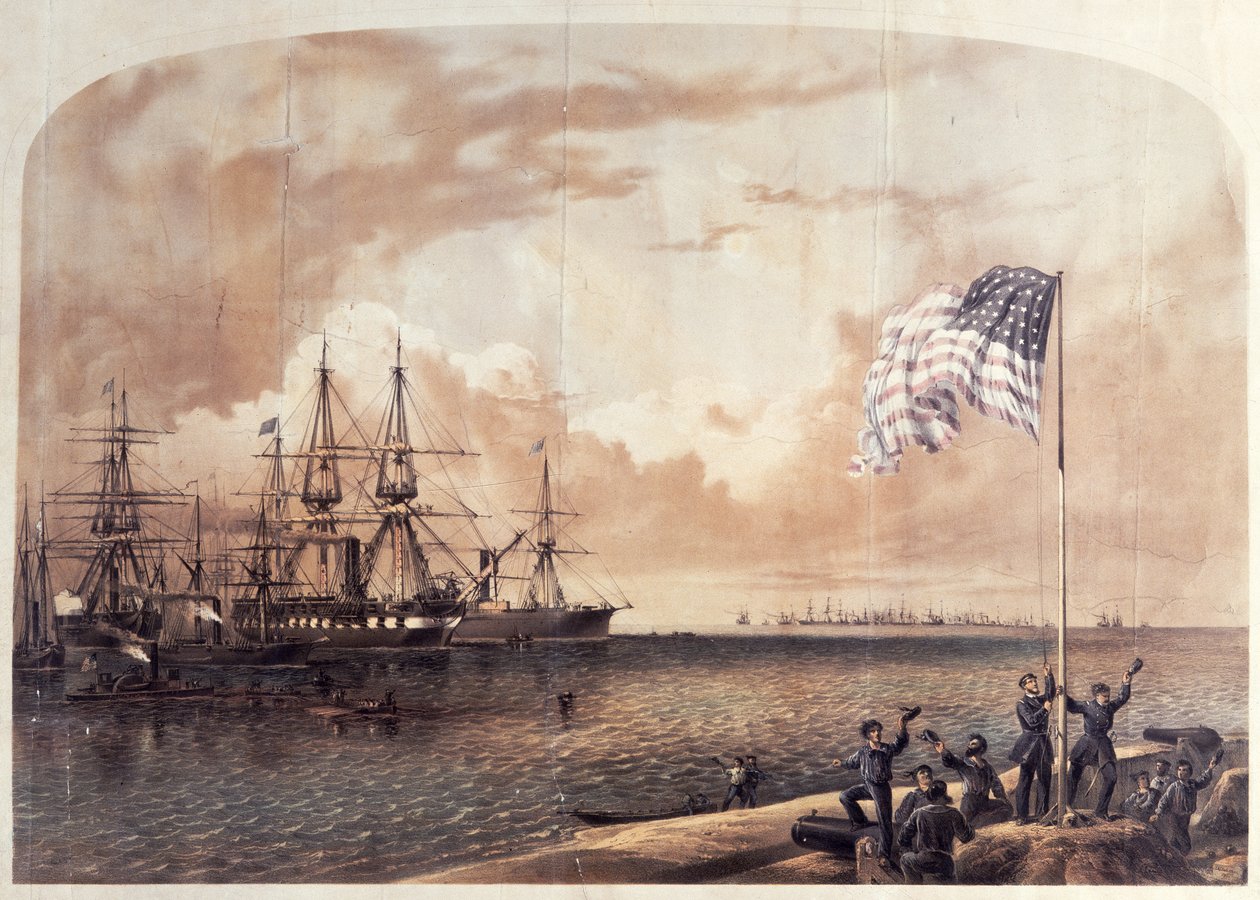 1861年11月7日，皇家港口的联盟胜利，由Shearman和Hart雕刻，1861年 作者 美国学校