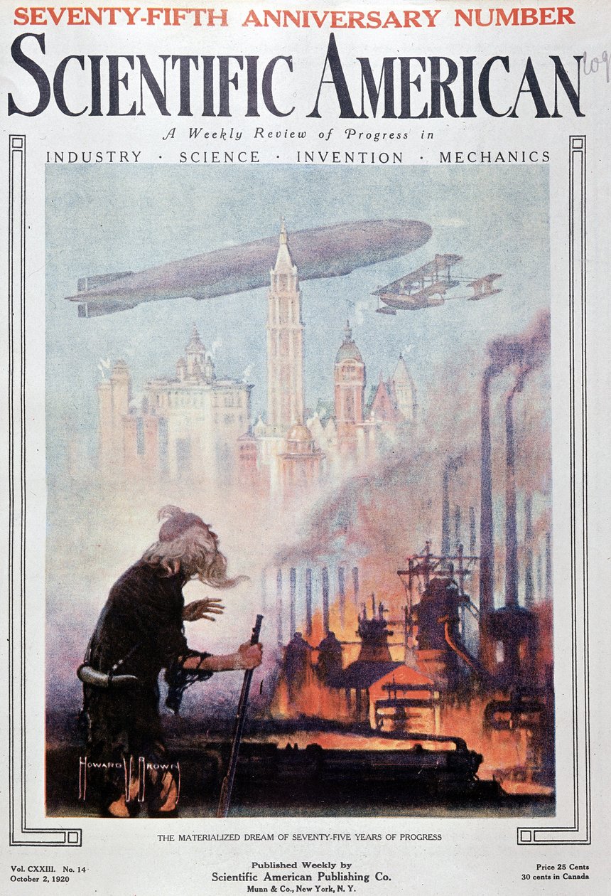 实现了75年的进步的梦想--载于1920年10月2日的《科学美国人》。 作者 美国学校