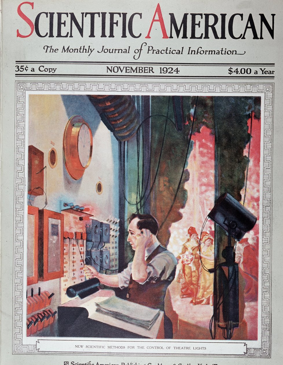 剧院灯光的电子图片 - 在“科学美国人”中，1924 年 11 月 V 作者 美国学校