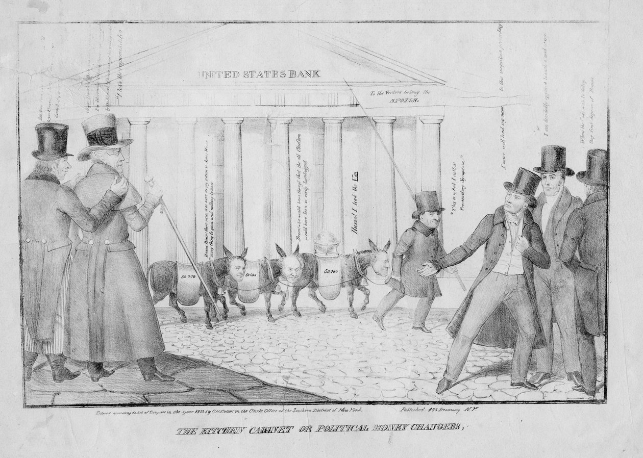 厨柜，或政治货币兑换商，1833年 作者 美国学校