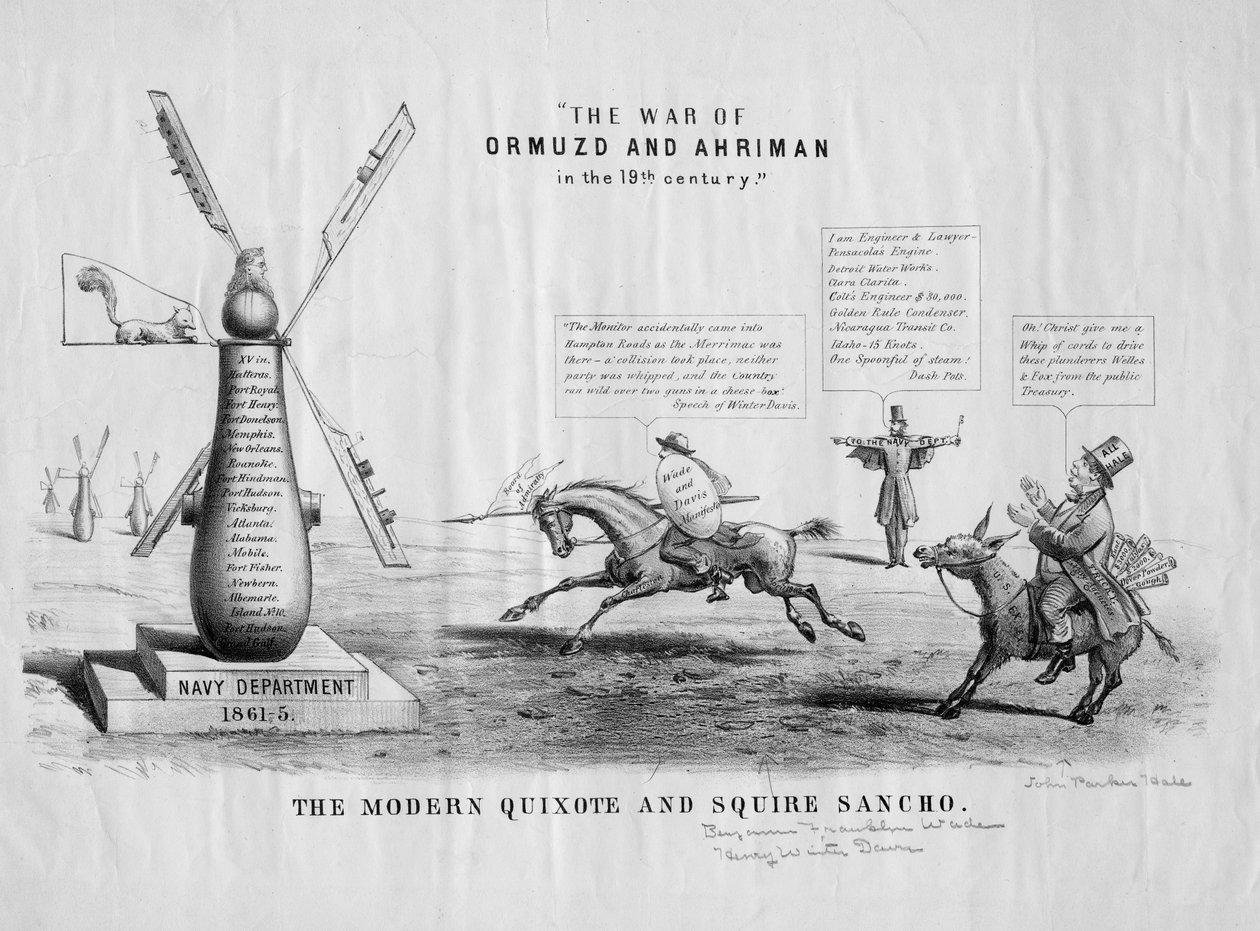 现代的堂吉诃德和Squire Sancho，c.1866 作者 美国学校