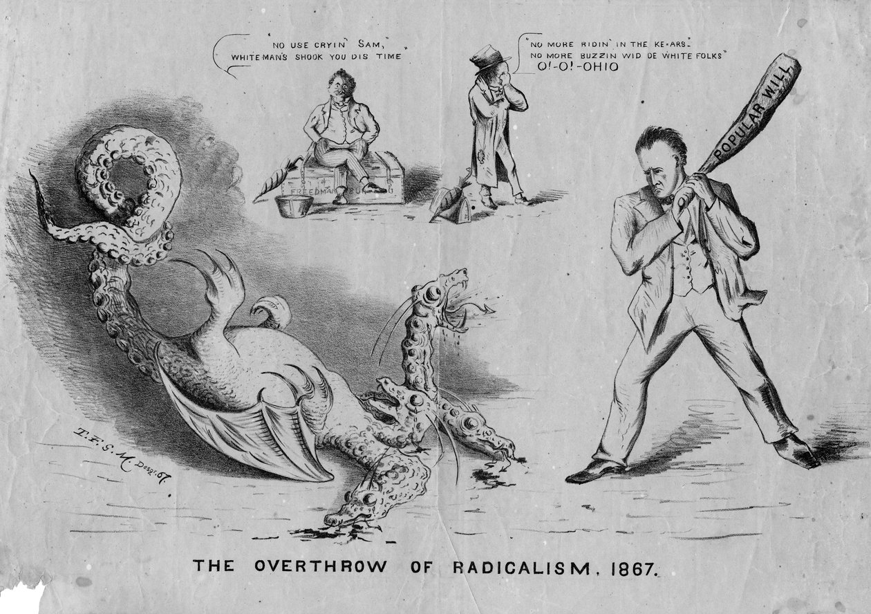 推翻激进主义，1867年，c.1867 作者 美国学校