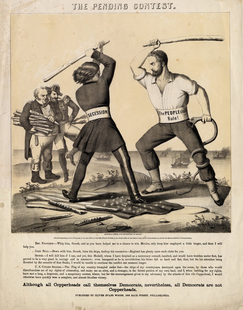 正在进行的竞赛由Oliver Evans Woods出版：Herline＆Hensel Lith。，费城，1863年 作者 美国学校