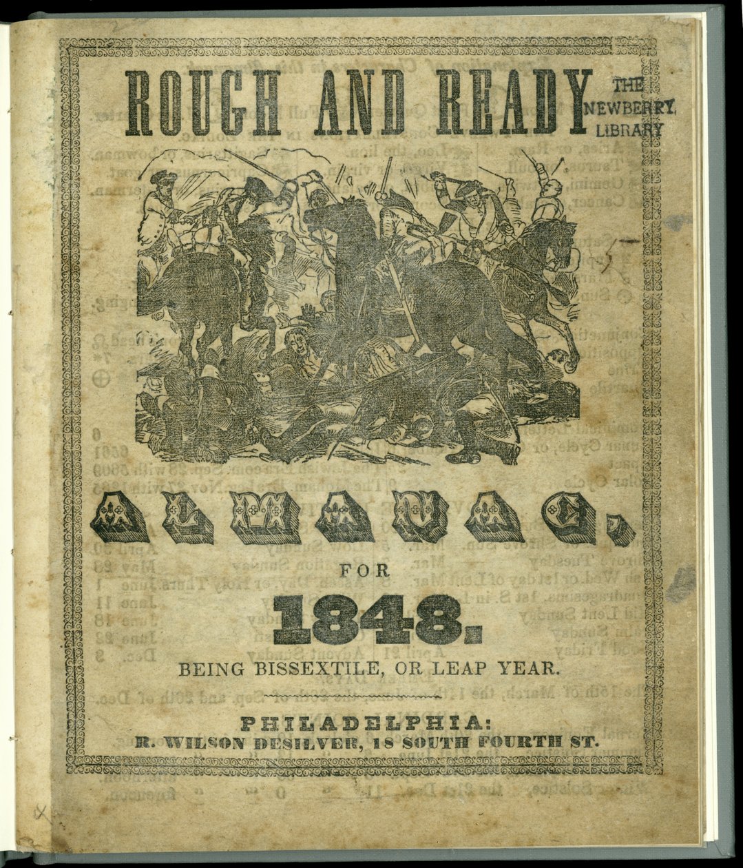 1848年粗糙和现成年历的标题页，发表于1847年（印刷版） 作者 美国学校