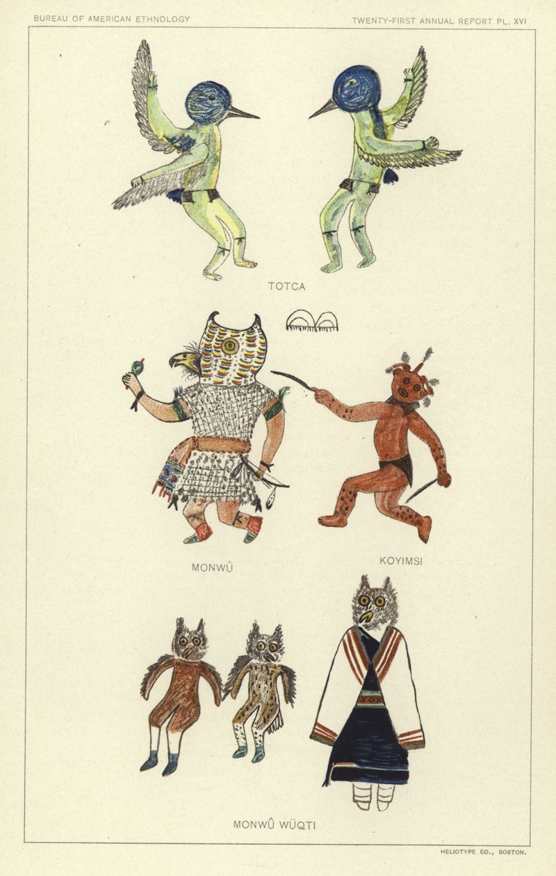 托特卡、蒙兀儿、科伊姆西、蒙兀儿乌克提（彩色石版画） 作者 美国学校