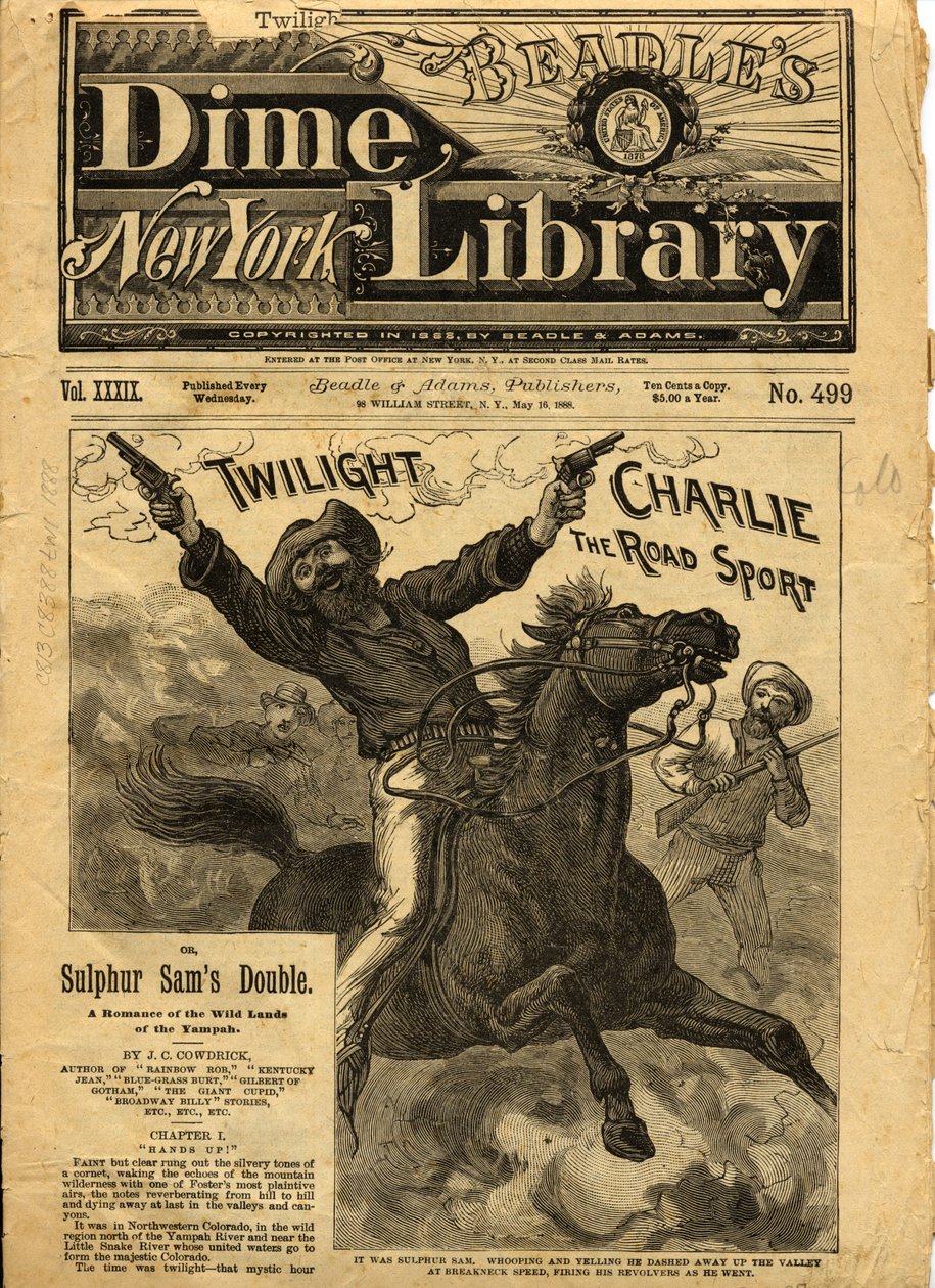 暮光之城查理，Beadles New York Dime Novel封面，1888年 作者 美国学校