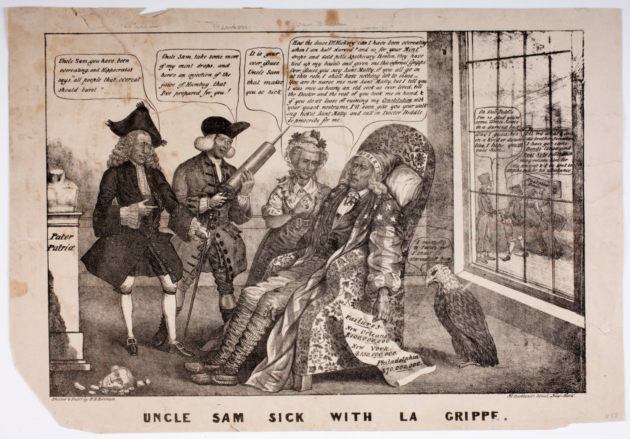1837年，La Grippe与山姆大叔生病 作者 美国学校