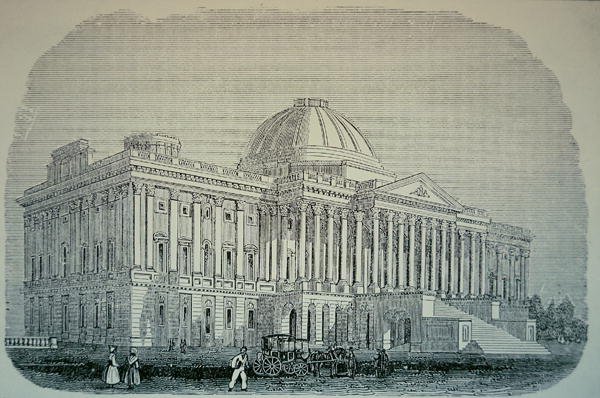 国会大厦景观，约1848年（雕刻）。 作者 美国学校