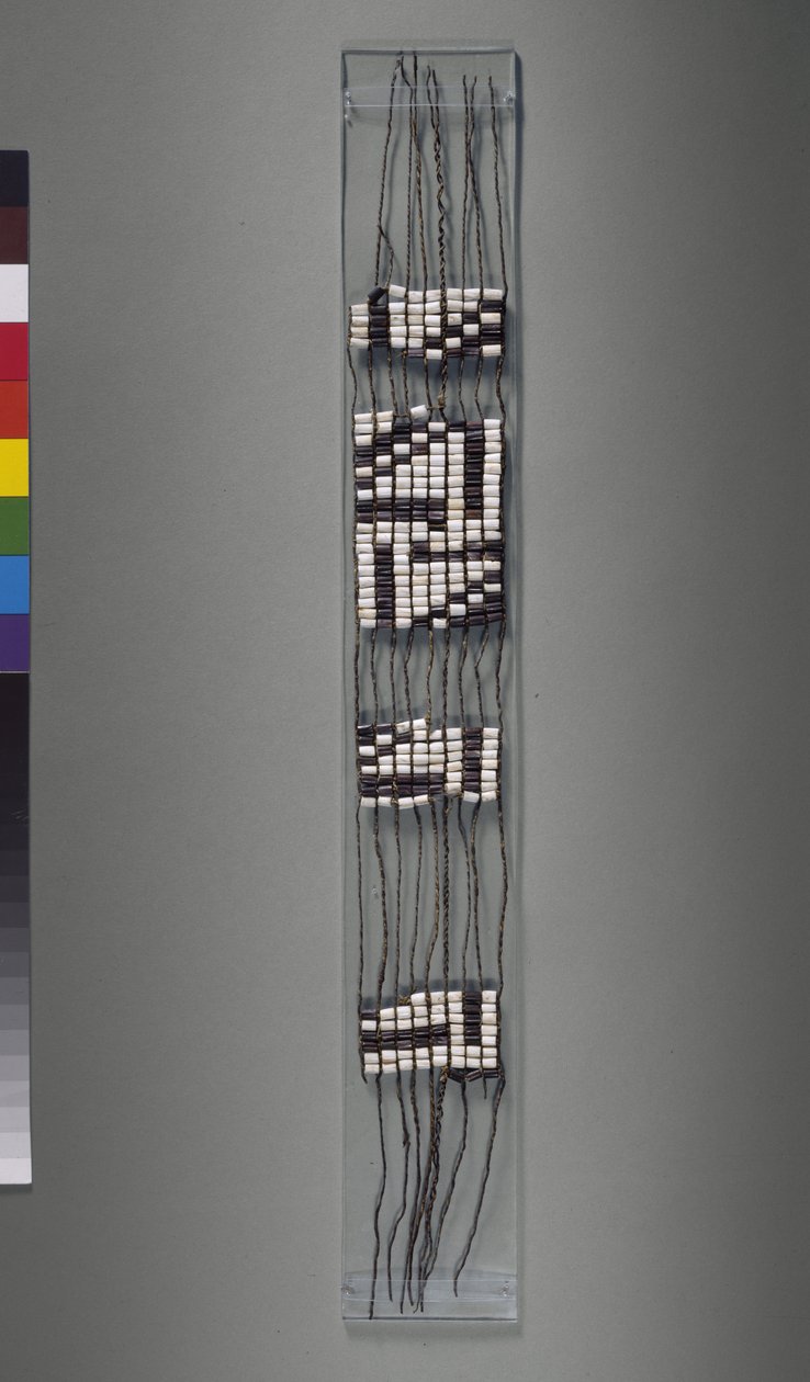 Wampum Belt，美国易洛魁人或阿尔冈昆部落，可能是 17 世纪 作者 美国学校
