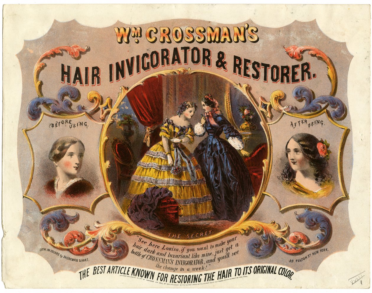 WM。 Crossmans Hair Invigorator and Restorer，1862 作者 美国学校