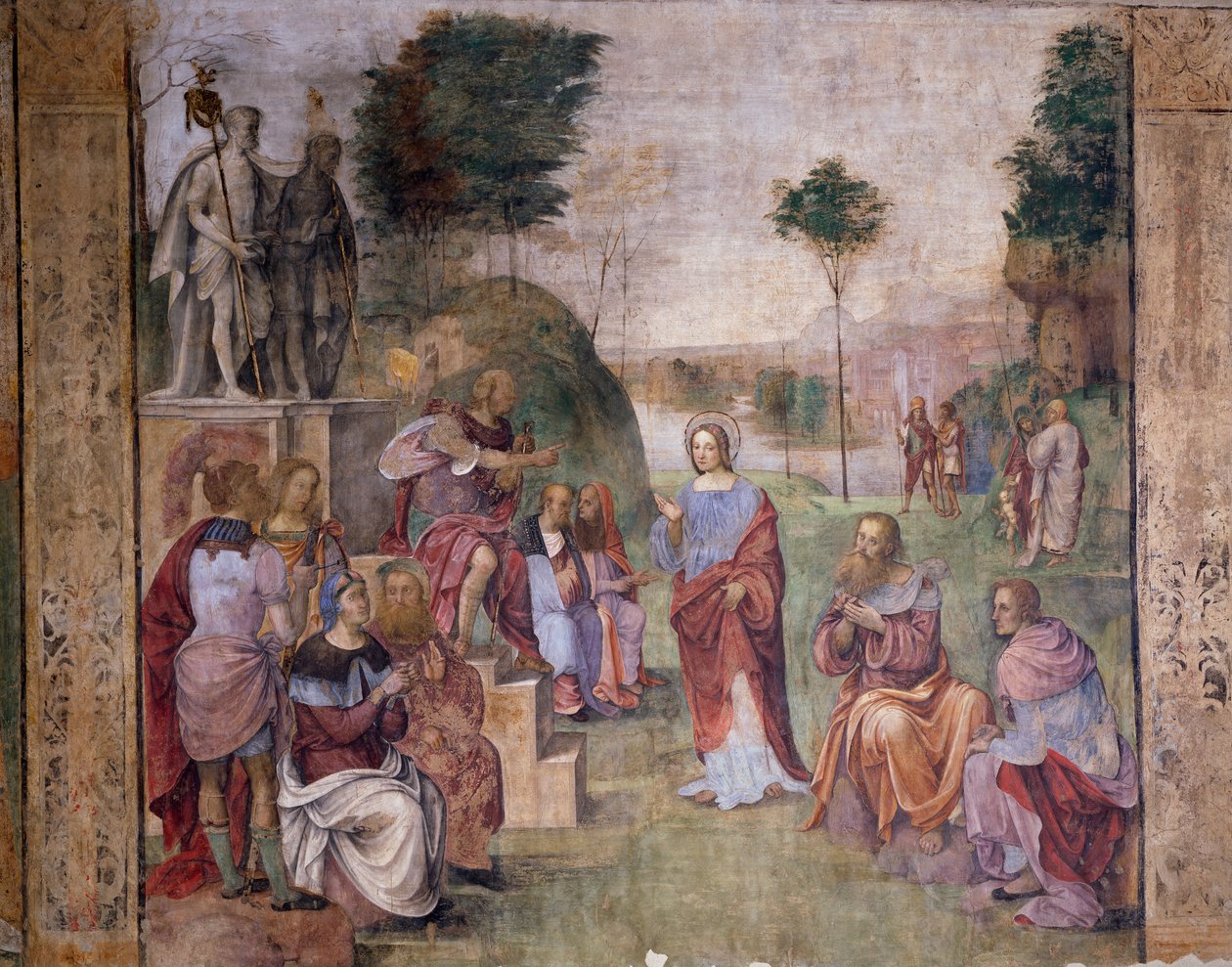 圣塞西莉亚的审判》，约 1506 年，阿米科-阿斯佩蒂尼（Amico Aspertini，1474 年或 1475-1552 年）创作，壁画，圣塞西莉亚（圣塞西莉亚）神学院，博洛尼亚，艾米利亚-罗马涅。意大利 作者 阿米科·阿斯贝蒂尼