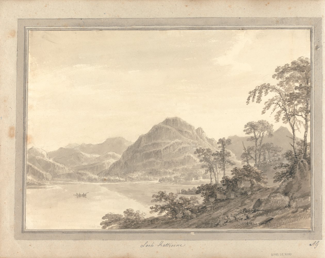 英格兰、苏格兰和威尔士的风景：苏格兰之旅；卡泰因湖 作者 阿莫斯·格林（Amos Green）