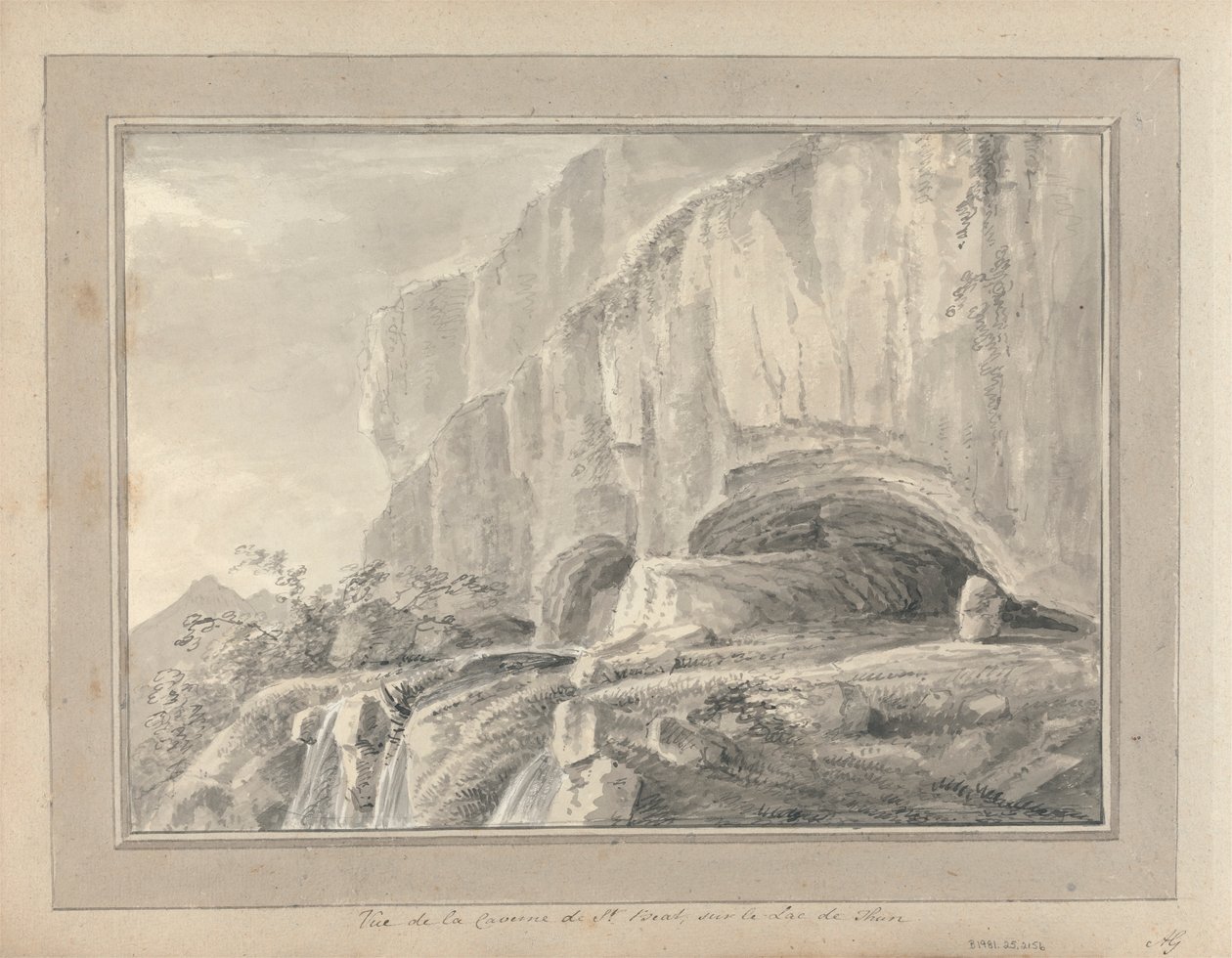 英格兰、苏格兰和威尔士的景观：Vue de la Caverne de St. 作者 阿莫斯·格林（Amos Green）