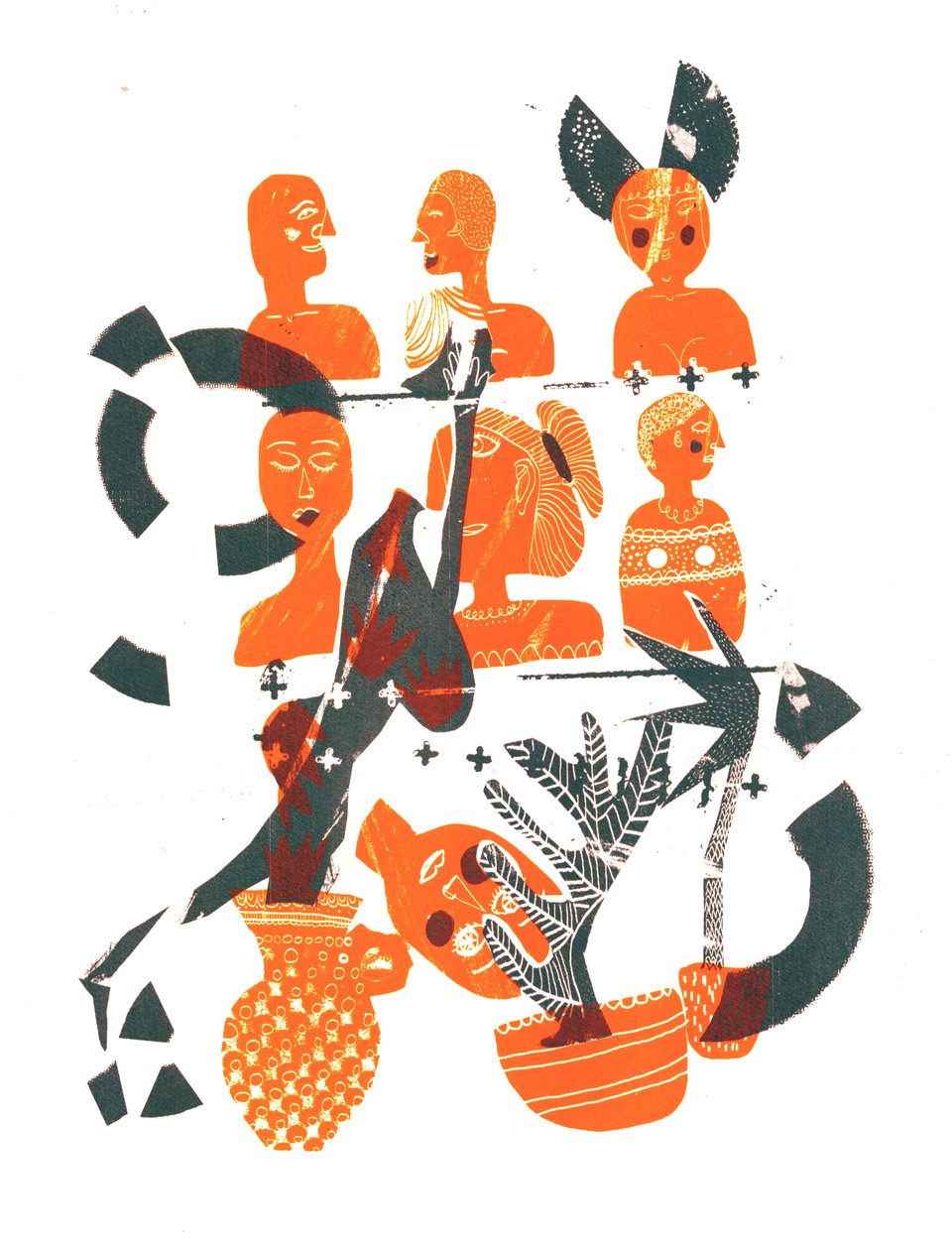 面对面》，2015 年（丝网印刷） 作者 艾米·路易丝·埃文斯